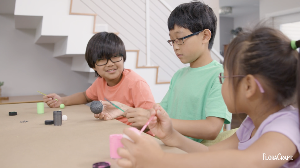 Kids crafting at home