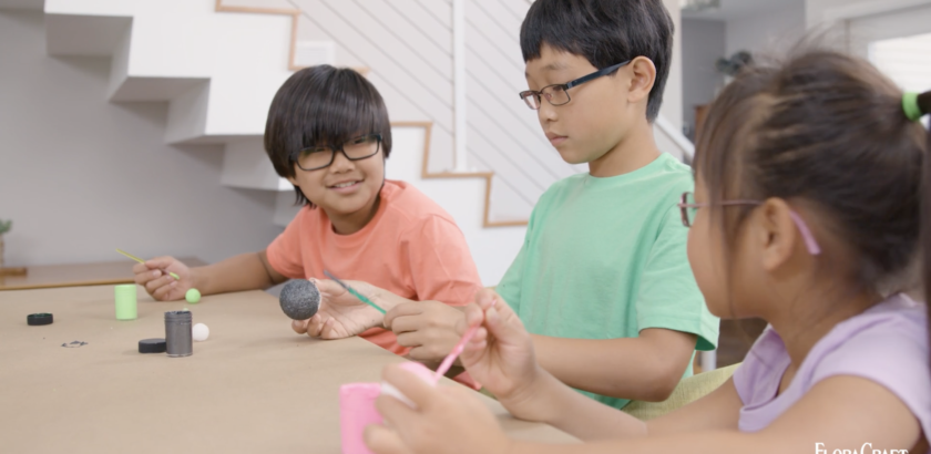 Kids crafting at home