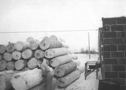 pile of foam logs from 1950s
