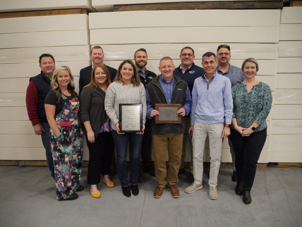 FloraCraft and MIOSHA leadership gathered to celebrate safety awards.