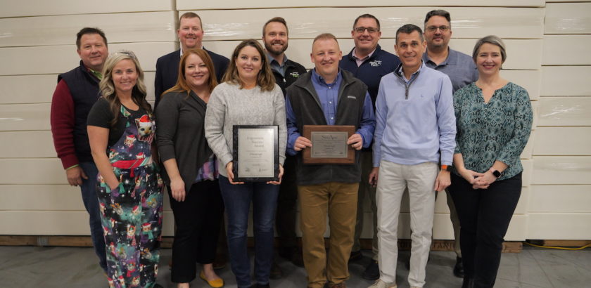 FloraCraft and MIOSHA leadership gathered to celebrate safety awards.